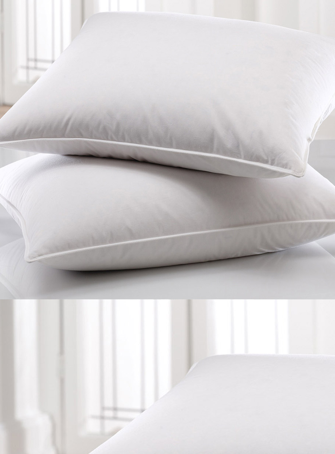 Synthetic goose down pillows